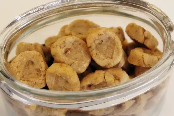 tuna and catnip cat treats in a jar
